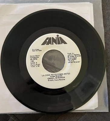 Ismael Miranda La Cosa No Es Como Antes Recordando 7” Vinyl Record 45 RPM Fania - Image 1 of 4