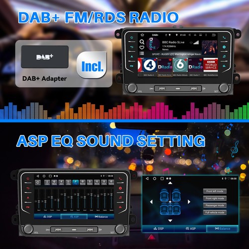 DAB+ Autoradio GPS Carplay Android 14 Per VW GOLF 5 6 PASSAT TIGUAN TOURAN Jetta - Foto 11 di 17