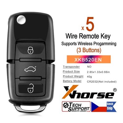 5x XhorseUniversal Wire Remote Smart Key B5 Flip 3 Buttons XKB520EN for VVDI MAX