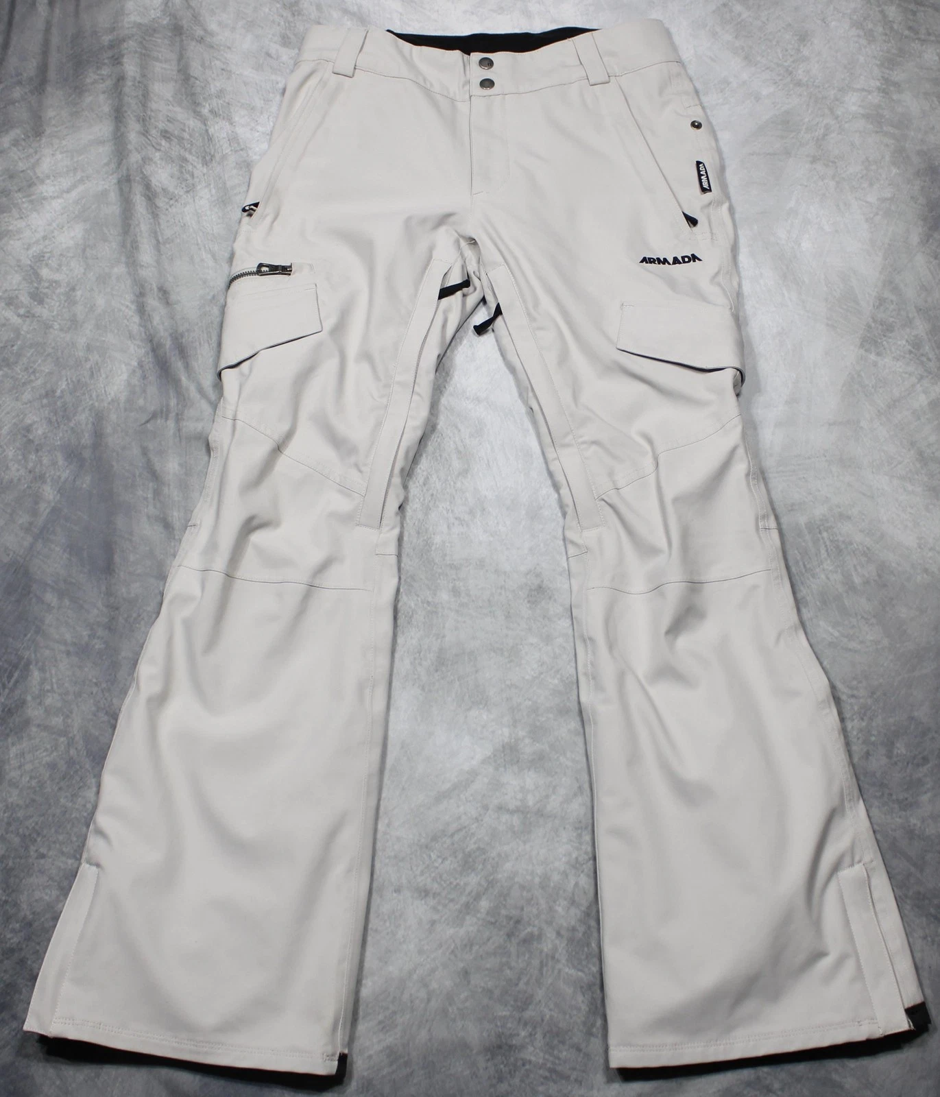 Armada Snow Pants Mens XS Beige Softshell Waterproof Ski Cargo 10Kmm Breathable