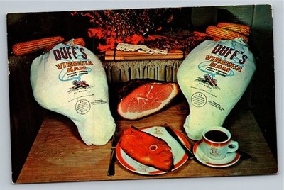 Duff's Virginia Ham Postcard Winchester VA 1960s Advertising Food