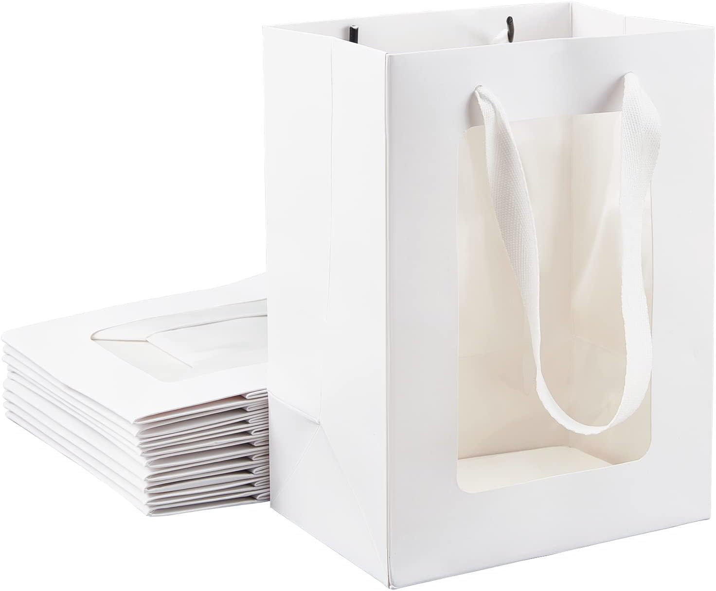 10er Pack weiße Kraftpapiertüte 20x15x10cm Geschenktüten Hochzeit Valentinstag