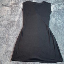 LOFT Black V-Neck Tie Front Sleeveless Mini Dress Women's Size Medium Textured