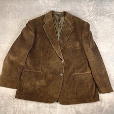 Croft  Barrow Men's Brown Corduroy Blazer 50R Sport Coat 2-Button Academia