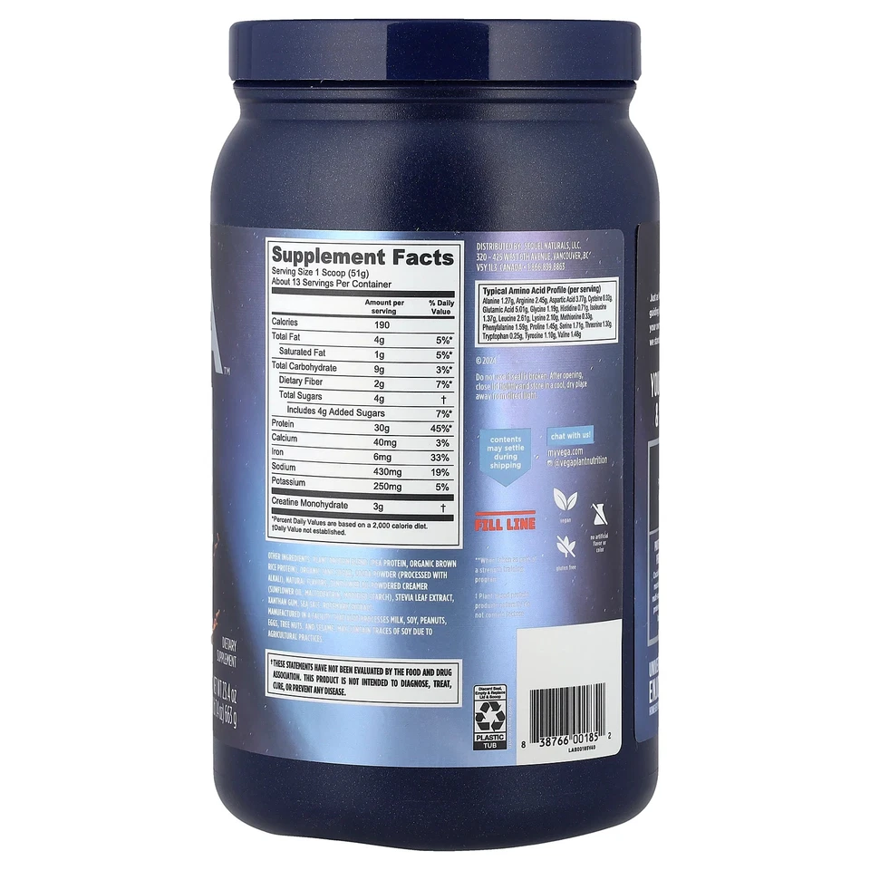 Rendimiento, proteína + creatina, chocolate cremoso, 1 lb 7,4 oz (663 g) Foto 2 de 2