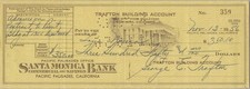 George Trafton Signed Business Check - HOF - Chicago Bears - All 20s Decade
