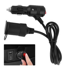 3Ft Car Cigarette Lighter Extension Cord with On Off Switch  Dust Cap,12V Ci...