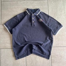 Blue vintage Velocity baseball polo shirt