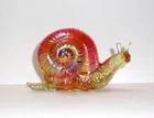 Fenton Glass Marigold Carnival Snail Figurine Special Order by Mosser Glass