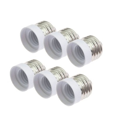 E26 E27 to E17 Socket Adapter Converter Reducer White Plastic 250V 75W 6 Pack