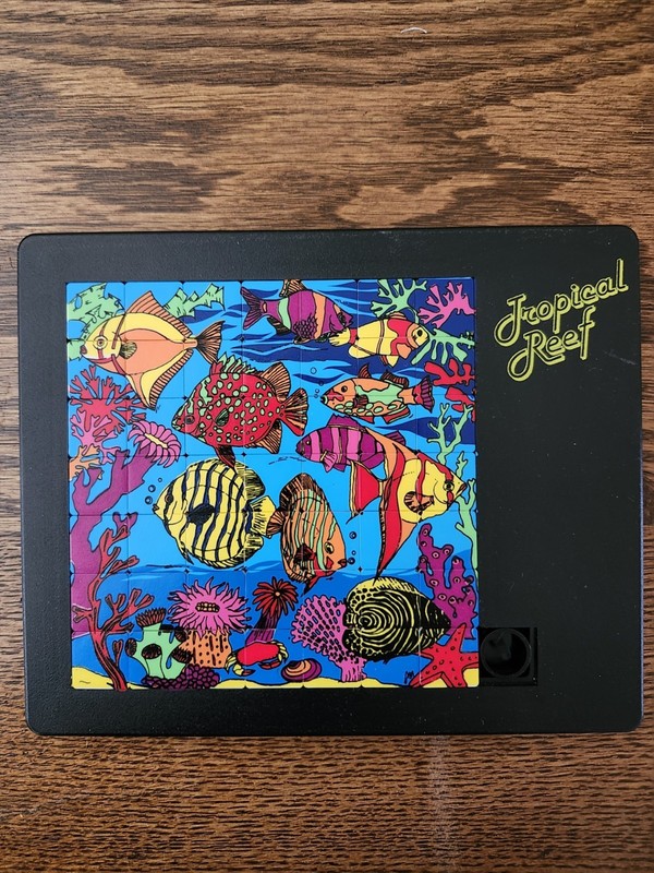 LAST CHANCE Vintage Tropical Reef Fish 90s Art Pussycat Sliding Tile Puzzle