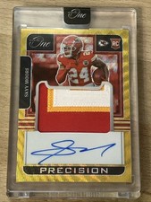 SKYY MOORE 2022 Panini One Precision Rookie Patch Autograph GOLD PRIZM RC # /15
