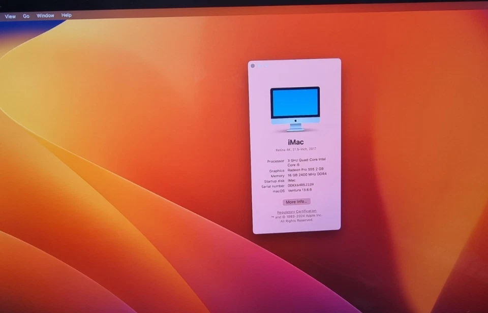 iMAC 21.5" 2017 4K A1418 16GB 512GB i5 3.00GHZ 2GB RADEON PRO 555 iMac18,2 #L11 - Imagen 2 de 4