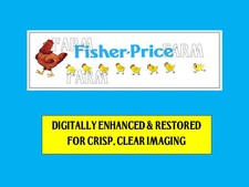Vintage Fisher Price Little People 2501 FARM LITHO Roof Banner Sticker Decal