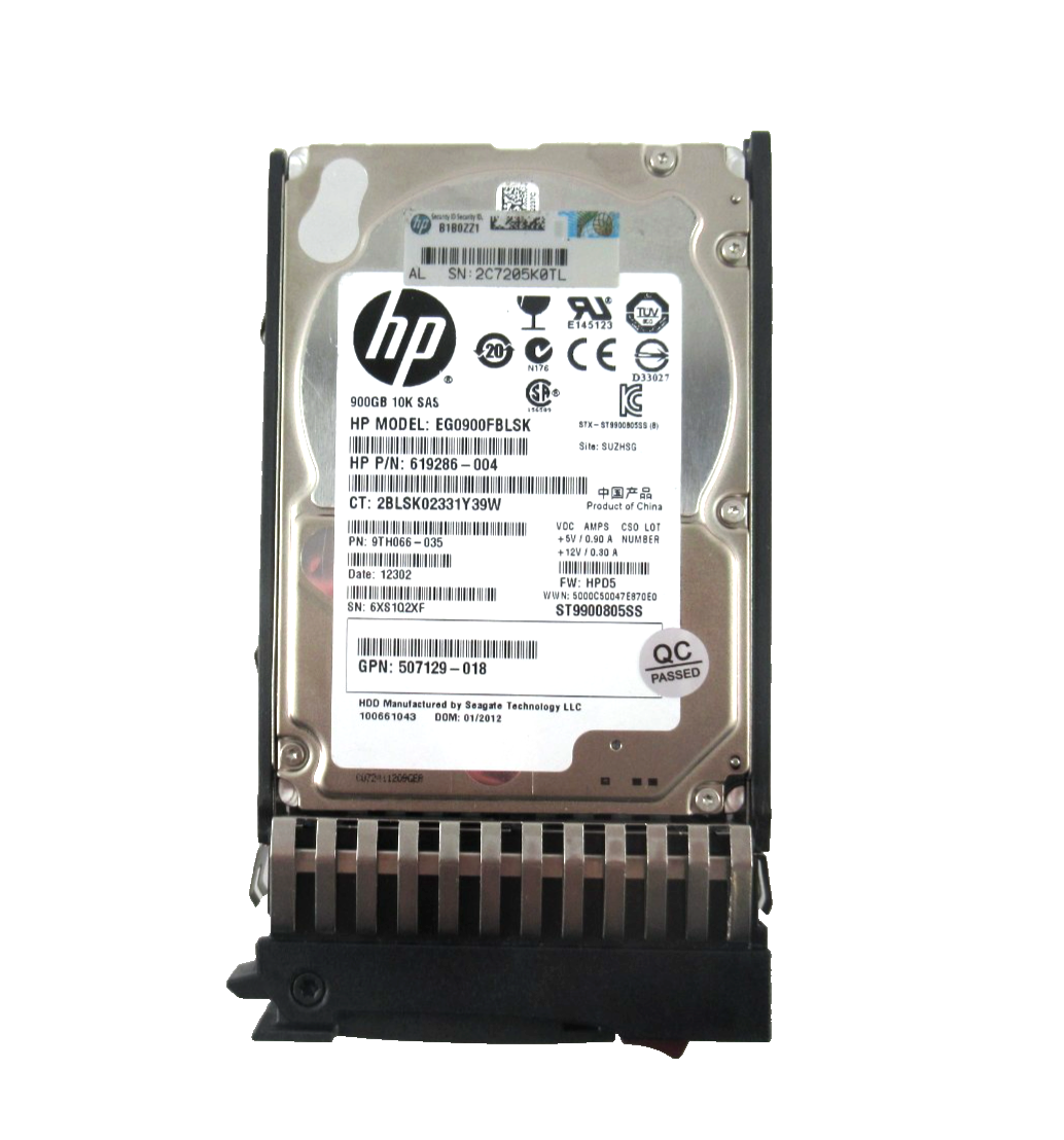 900GB SAS 2.5"" 10K 6Gb/s (Hot-Swap with Caddy) HDD - 619463-001