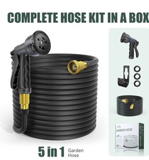 Expandable Garden Hose 100ft Flexible Water Hose with MultiFunction Spray Nozzle