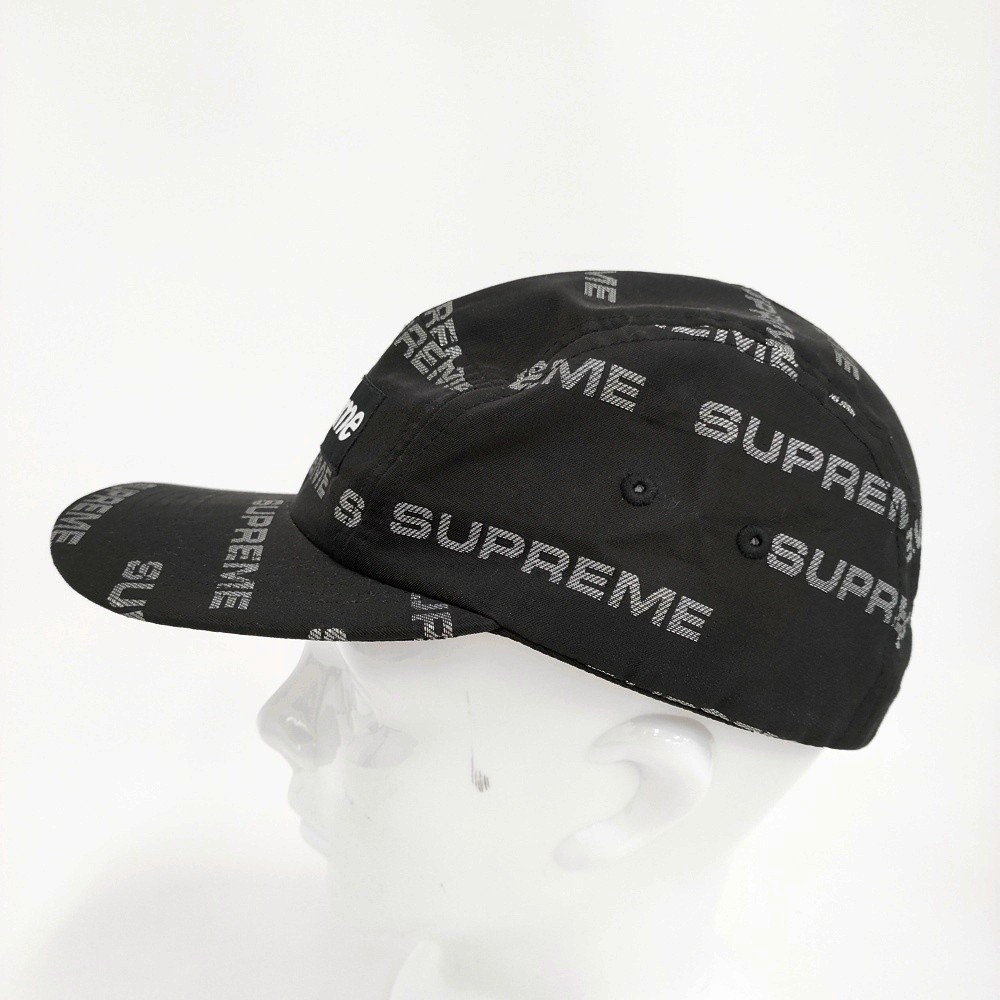 Supreme Reflective Jacquard Camp Cap with Logo cap black 5-0916G
