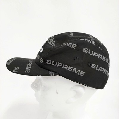 Supreme Reflective Jacquard Camp Cap with Logo cap black 5-0916G
