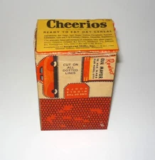 1946 Cheerios Cereal 1oz box Package automobile town cut outs General Mills #3