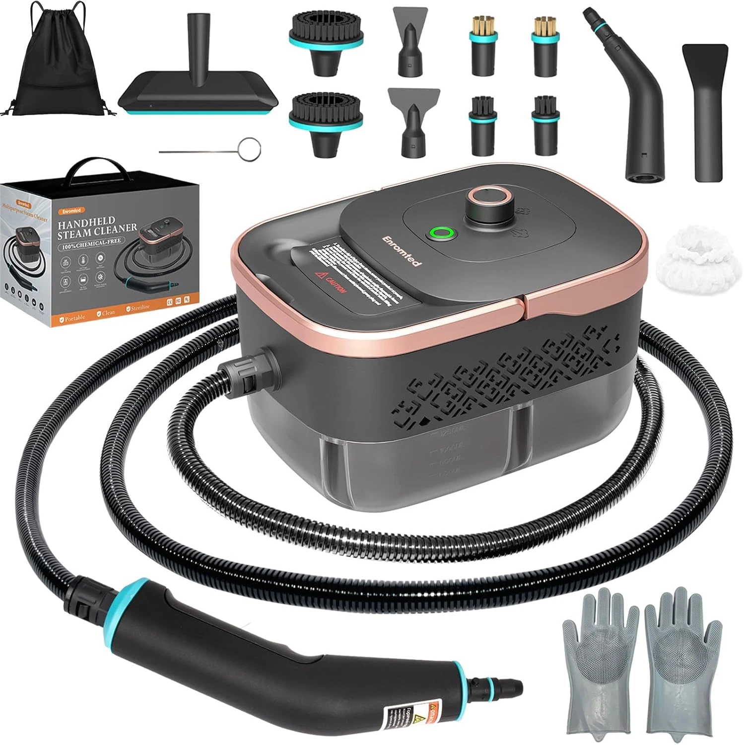 Steam Cleaner,15S Heat-Up 42.27Oz Tank,2500W Pressurized Handheld Steam Cleaner