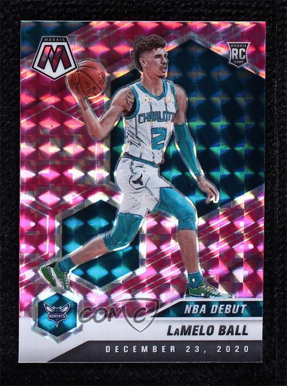 2020-21 Panini Mosaic NBA Debut Pink Camo Prizm Lamelo Ball #262 Rookie RC