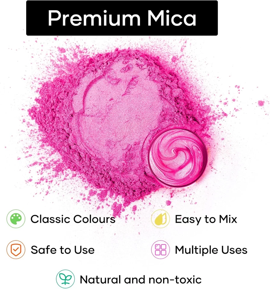 Pink Mica Powder, for Epoxy Resin, Pigment Powders, Natural for Soap Making - Image 2 of 4