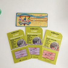 Vintage Walt Disney World 3-Day Worldpassport Magic Kingdom Club Tickets 1987