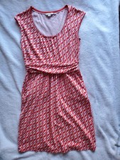 Boden Bird Margot Dress Women's Cap Sleeve Size 8 Regular Birds Red & White