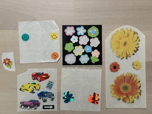 90s Sticker Lot Dandelion Partial Sheets Flowers Cars