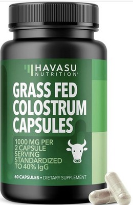 Grass Fed Colostrum Supplement for Immune and Gut Health, 1 Month Supply 1000mg