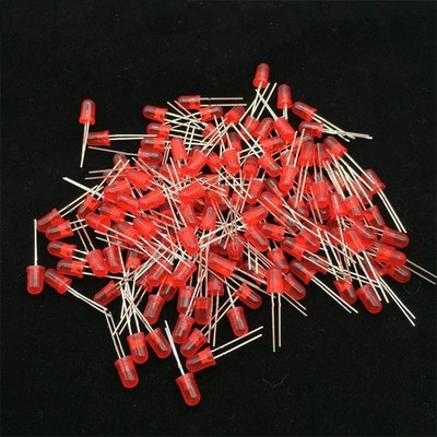 1000x LED Bulbs 5mm Round Top Diffused Light Diode 2-pin Red/White/Green/Blue