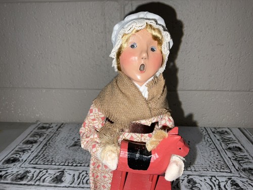 Byers Choice Caroler Williamsburg Colonial Girl with Toy Horse 2003 9” - Picture 2 of 10