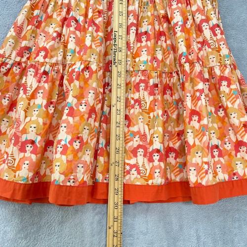 The Middle Daughter Girls Dress Tiered Short Sleeve Print Casual Orange 7-8 yrs - Picture 11 of 12