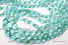 16 Inches Strand 100 Natural Apatite Gemstone, Smooth Oval Beads, Size-5-7mm