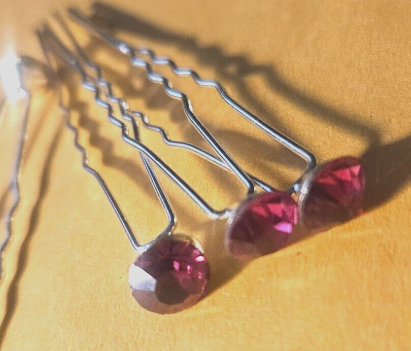 Prendedor de novia CraftbuddyUS 20 CERISE 8 mm cristal estrás diamante boda Foto 3 de 3