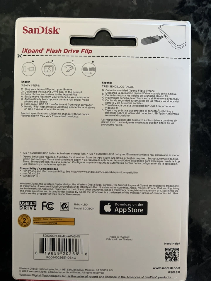 SanDisk Ixpand Flash Drive Flip 64 Gb  - Image 2 of 4