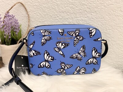 NWT Kate Spade Butterfly Camera Crossbody Bag Blue Multi