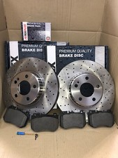 Dischi Freno Anteriori + Pastiglie + Filo Adatto a Mercedes Classe C W205 2014 in poi...Opzione 2