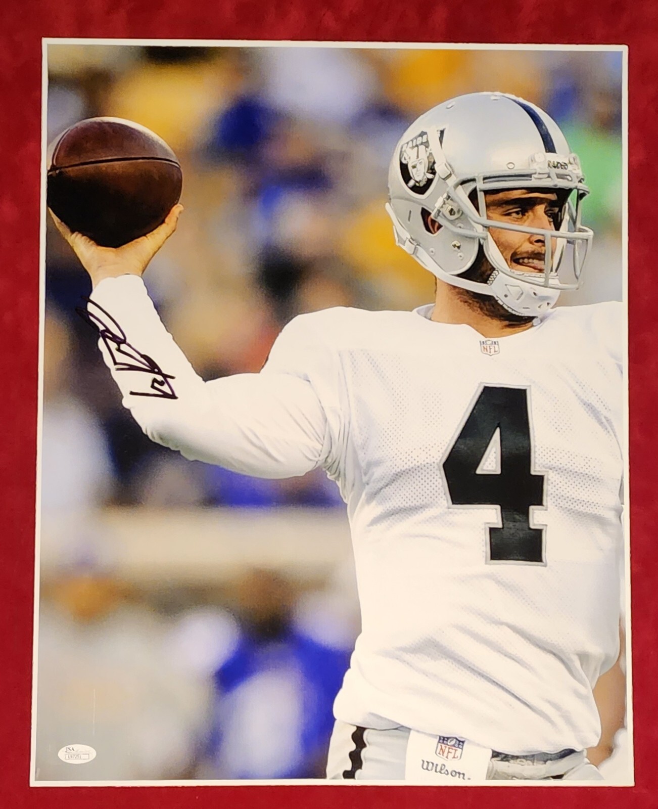 Derek Carr Autographed Signed Oakland Raiders 16x20 Photo w/JSA COA ( 3 ) 
