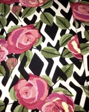 NEW LulaRoe TC PINK ROSES BLACK WHITE TRELLIS  FLORAL Leggings - Vintage Print