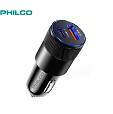 PHILCO FLP2552 Car Lighter Charger USB C+A PD20W 12V/24V