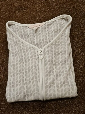 STAN HERMAN Full Zip Light Terrycloth Robe Large Getting ready housecoat  Pockets