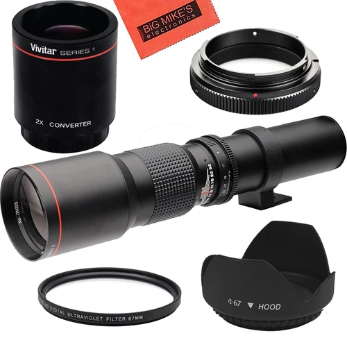 500mm 1000mm Telephoto Lens for Nikon D3000 D3100 D3200 D3300 D5100 D5200 D5300