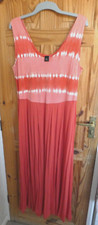 BEST CONNECTION ORANGE STRIPE LONG MAXI  DRESS  20  SLEEVELESS     PLUS SIZE