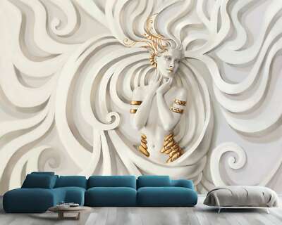 3D Medusa Skulptur Frau Kunst Tapete Wandbild abnehmbar abziehbar abziehen & kleben
