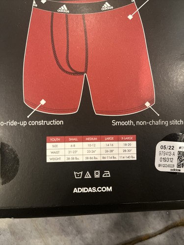 PAQUETE DE 4 CALZONCILLOS BOXER ADIDIAS RENDIMIENTO JUVENIL NUEVO TALLA S 6-8 - Imagen 5 de 6