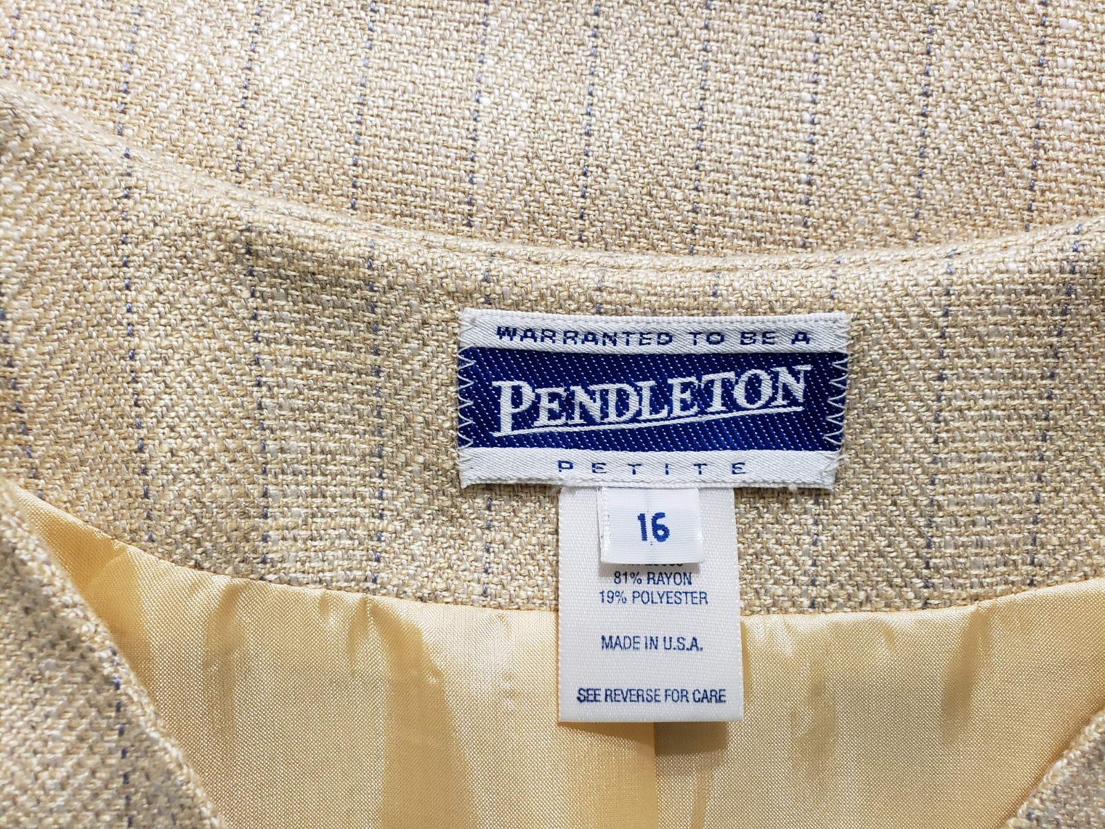 Pendleton Button Front Blazer Jacket Stripes V-Ne… - image 4