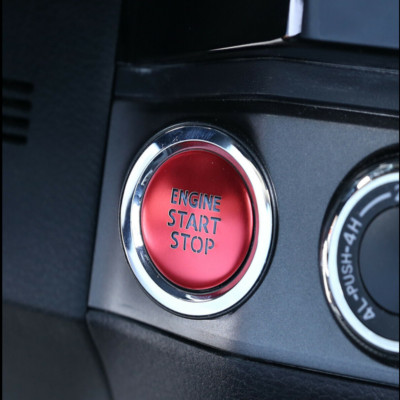 Red Alloy Start Stop On Off Engine Button Patch Sticker For Toyota Tacoma 16-20