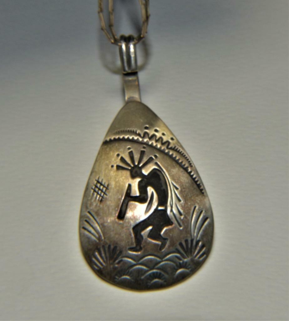 VTG Navajo Native American Designer Henry Baca signed Kokopelli