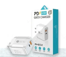 Quick 18W Dual Port USB Type C Wall Power Delivery PD+QC 3.0 Charger For iPhone